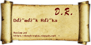 Dömök Réka névjegykártya